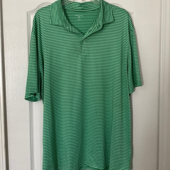 Crown & ivy golf men shirt size Large stripe green New. - Picture 1 of 7